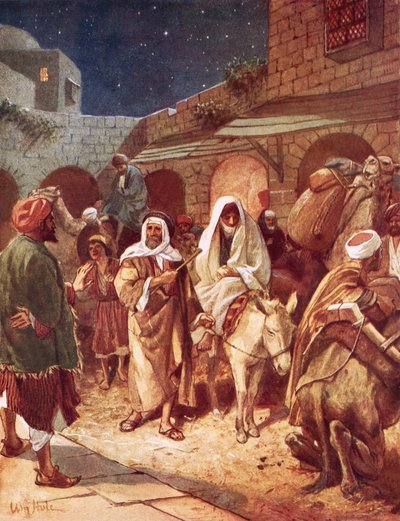 Joseph et Marie arrivent à Bethléem, mais ne trouvent pas de place à l