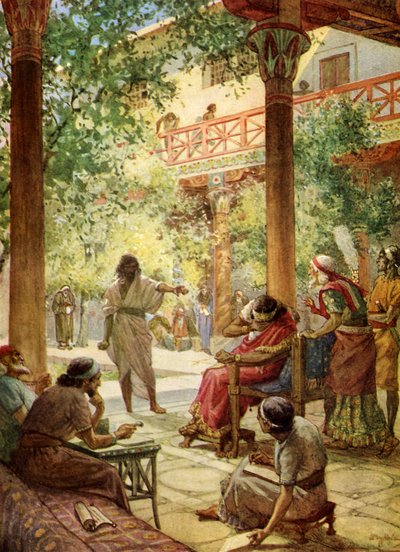 Le prophète Nathan renonce au péché de David - Bible - William Brassey Hole
