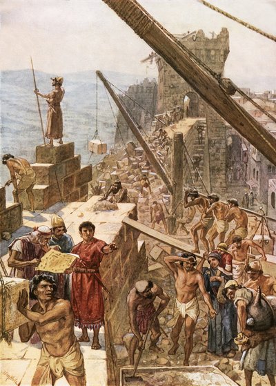 Reconstruction du mur de Jérusalem sous Néhémie - William Brassey Hole