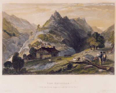 Vue de la balsille avec le Col de Guignevert et le Col de Pis - William Brockedon