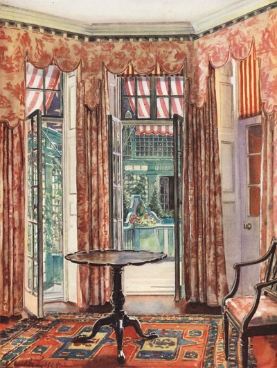 Décoration intérieure : Une pièce londonienne en tons de rouge - William Bruce Ellis Ranken