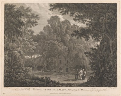 Vue dans la Villa Madama, près de Rome, appelée Il Teatro - William Byrne