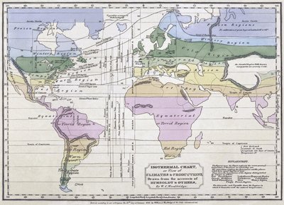Carte isothermique, ou vue des climats et des productions, illustration des comptes d