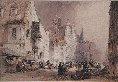 Un marché de rue à Gand - William Callow