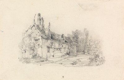 Ferme avec église au loin - William Callow
