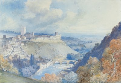 Château et ville de Richmond, Yorkshire - William Callow