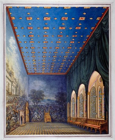Projet de redécoration de la Chambre Peinte, Ancien Palais de Westminster, Londres, vers 1817 - William Capon
