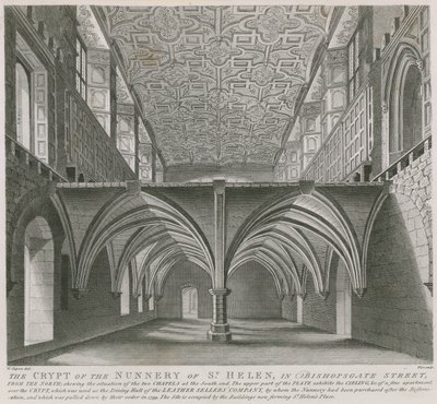 La crypte du couvent de Sainte-Hélène dans Bishopsgate Street, Londres - William Capon