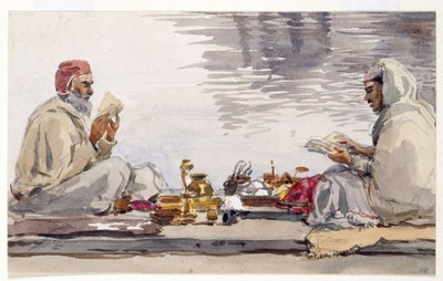 Deux hommes saints lisant le Granth Saheb, Umritsar - William Carpenter