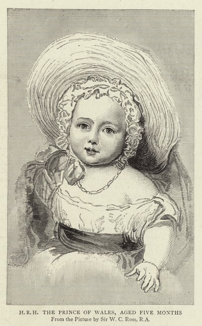 S.A.R. le prince de Galles, âgé de cinq mois (gravure) - William Charles (after) Ross