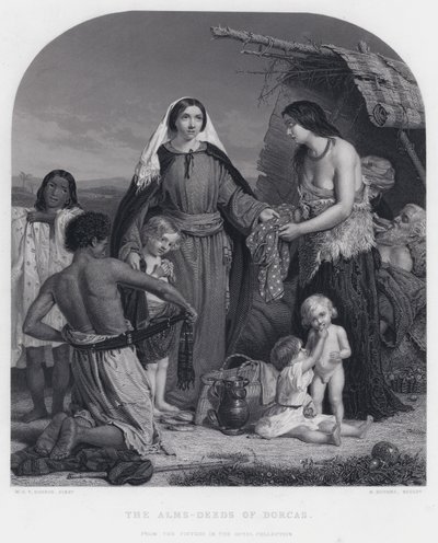 Les aumônes de Dorcas (gravure) - William Charles Thomas (after) Dobson