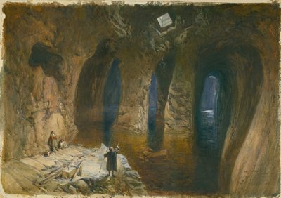 Bahr el Khabeer ou la Grande Mer, citerne taillée dans la roche sous le site du Temple de Salomon, 1870 - William Crimea Simpson