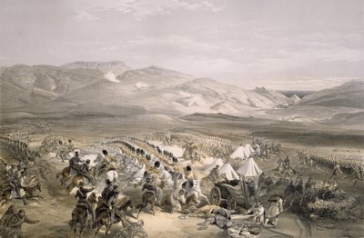 Charge de la brigade de cavalerie lourde à la bataille de Balaclava le 25 octobre 1854, gravée par E. Walker, pub. 1855 - William Crimea Simpson