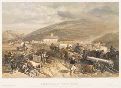 Difficultés du commissariat La route de Balaklava à Sébastopol, à Kadikoi, pendant le mauvais temps, vers 1854 - William Crimea Simpson
