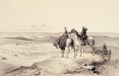 Florence Nightingale et M. Bracebridge sur la colline de Cathcart surplombant Sébastopol - William Crimea Simpson
