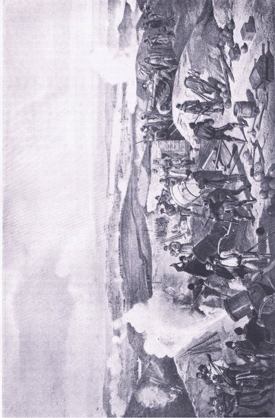Sébastopol : Une journée chaude sur les batteries, illustration de British Battles on Land and Sea, 1915 - William Crimea Simpson
