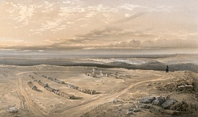 Les tombes dans le fort sur la colline de Cathcart, des officiers de la 4e Division tombés à Inkermann - William Crimea Simpson