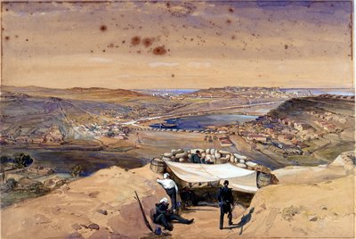 Batteries de ville ou fortifications intérieures de Sébastopol, 23 juin 1855 - William Crimea Simpson