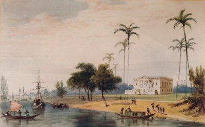 Dans la maison de jardin Reach, Calcutta, vers 1786-1791, 1935 - William Daniell