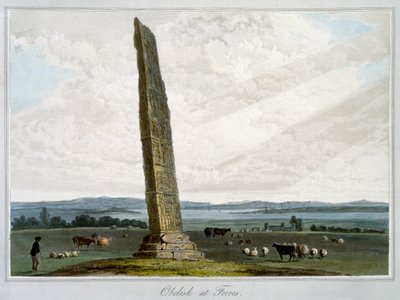 Obélisque à Forres, Moray, Écosse, 1821 - William Daniell
