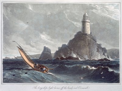 Le Phare des Longships au large de Lands End, Cornouailles, 1814 - William Daniell