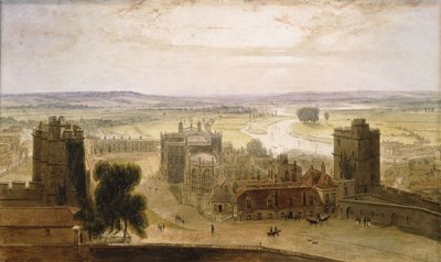 Vue depuis la tour ronde, château de Windsor, 1827 - William Daniell