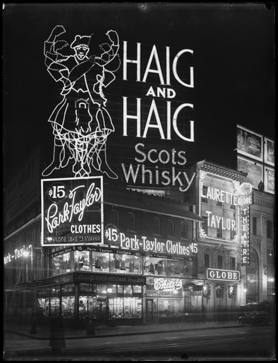 Enseigne lumineuse pour le whisky Haig and Haig, New York, 6 janvier 1917 - William Davis Hassler