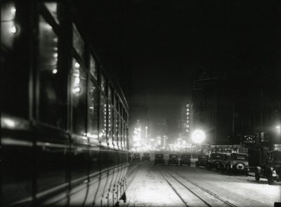 Vue nocturne près de Times Square, vers 1919-20 - William Davis Hassler