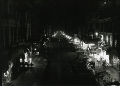 Vue nocturne de Grand Street à Orchard Street, NYC, 1917 - William Davis Hassler