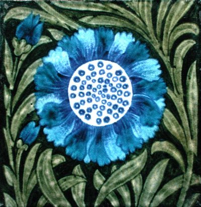 Carreau avec motif floral de style persan - William de Morgan