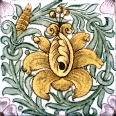 Carreau avec motif floral - William de Morgan