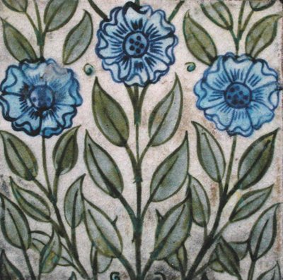 Carreau avec motif floral stylisé - William de Morgan