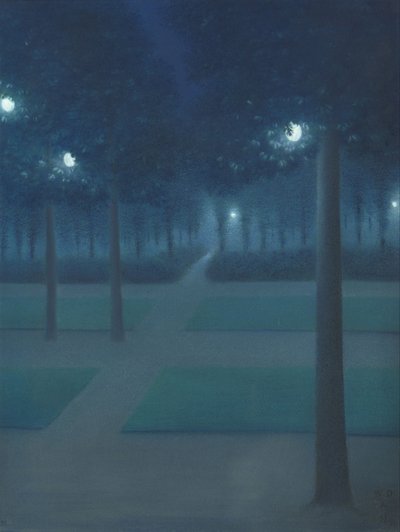 Nocturne dans le Parc Royal, Bruxelles - William Degouve de Nuncques