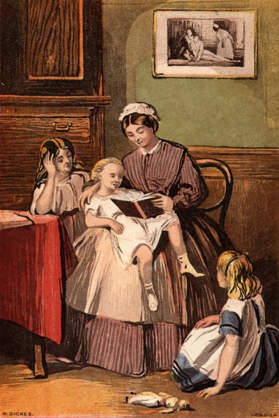 Le bon serviteur : une servante lisant à de jeunes enfants - William Dickes