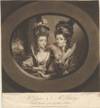Mme Gwynne et Mme Bunbury dans les personnages des Joyeuses Commères de Windsor - William Dickinson