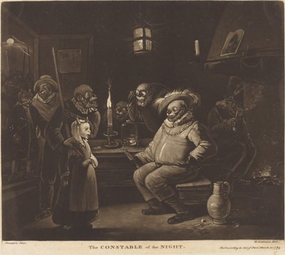 Le Connétable de la nuit - William Dickinson after Egbert van Heemskerck