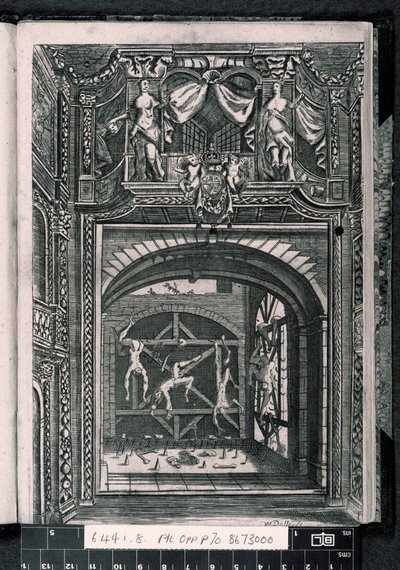 Façade du théâtre Dorset Garden, frontispice de 