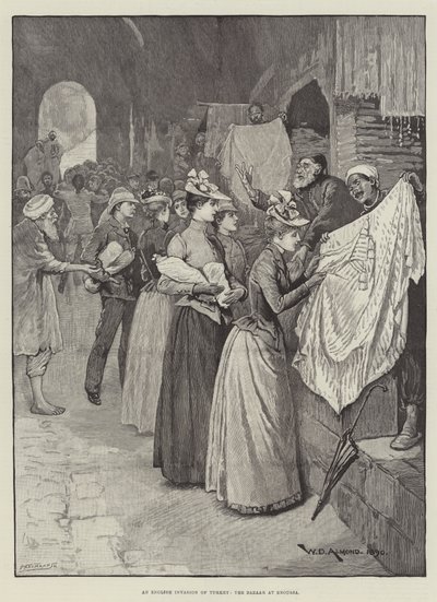 Une invasion anglaise de la Turquie, le bazar de Broussa - William Douglas Almond
