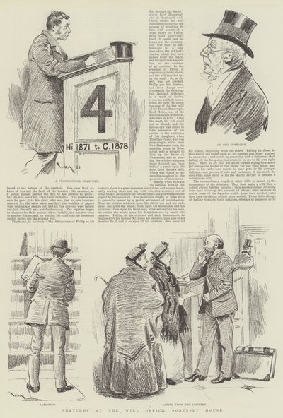 Croquis au bureau des testaments, Somerset House - William Douglas Almond