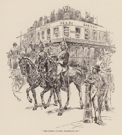 "Les gardes à cheval piétinant" (gravure) - William Douglas Almond