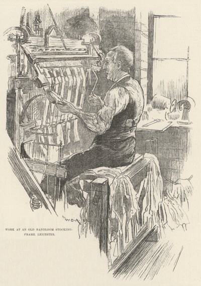 Travail à un ancien métier à tisser à main, Leicester - William Douglas Almond