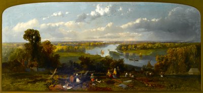 Pique-nique sur Richmond Hill surplombant la rivière Thames, Surrey - William E. Jones