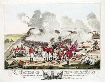 Bataille de la Nouvelle-Orléans et mort du Major Général Packenham le 8 janvier 1815, pub. 1815 - William Edward (after) West