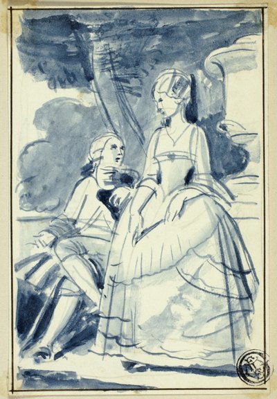 Homme et femme en costume du XVIIIe siècle - William Edward Frost