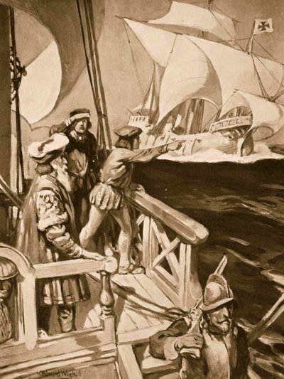 Vasco Da Gama contournant le Cap de Bonne-Espérance - William Edward Wigfull