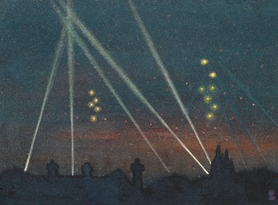 Projecteurs pendant un raid de bombardement - William Ernest Buchanan