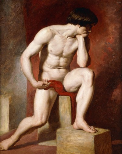 Un Nu Masculin, assis en pleine longueur - William Etty