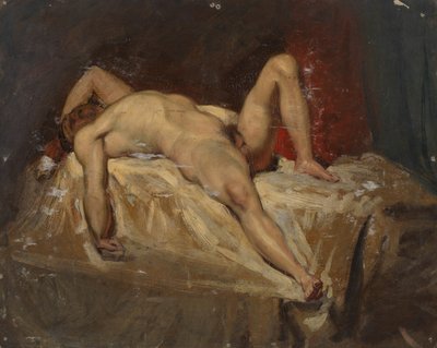 Homme nu allongé, genou gauche levé, 1815-45 - William Etty
