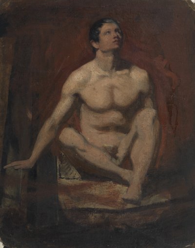 Nu masculin assis, vue de face - William Etty