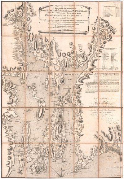 Carte topographique de Rhode Island par Blaskewitz - William Faden